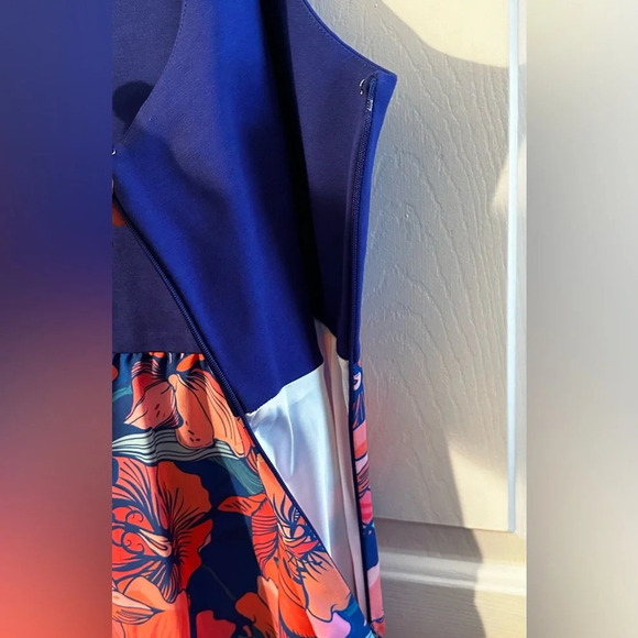 ANTHROPOLOGIE Hi Lo Floral Dress Large PETITE Fit & Flare Tropical Resort HUTCH - Picture 5 of 14